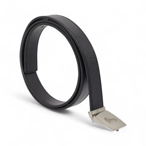 Versace Collection Men’s Leather Belt With Silver Medusa Head Buckle Black - New - Picture 4 of 6